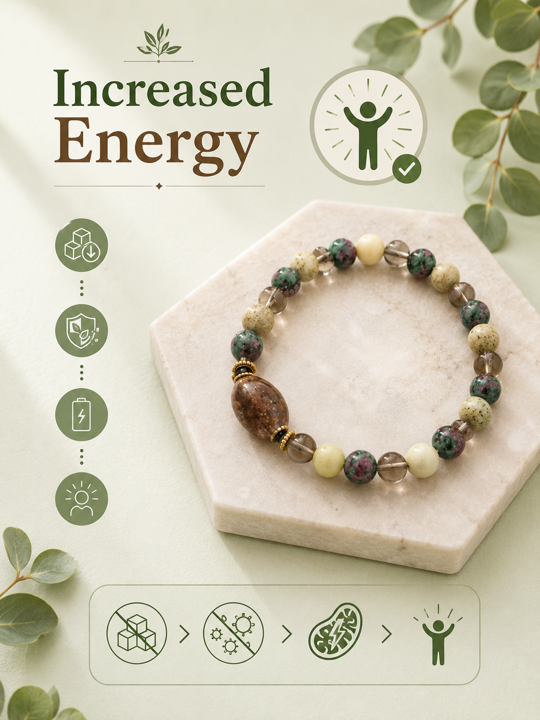 Natural Wellness Healing Bracelet for Detox, Skin Glow & Daily Energy Balance