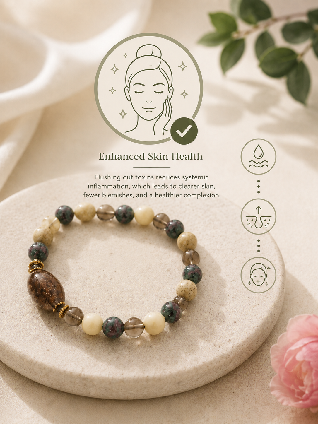 Natural Wellness Healing Bracelet for Detox, Skin Glow & Daily Energy Balance
