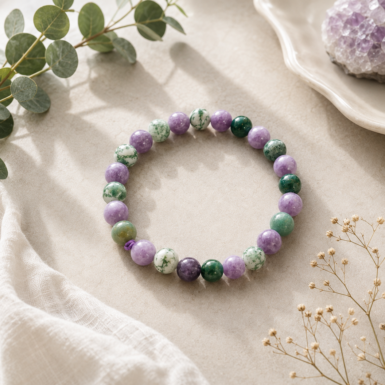 Anxiety Relief Crystal Bracelet – Calm Mind, Emotional Balance & Inner Peace