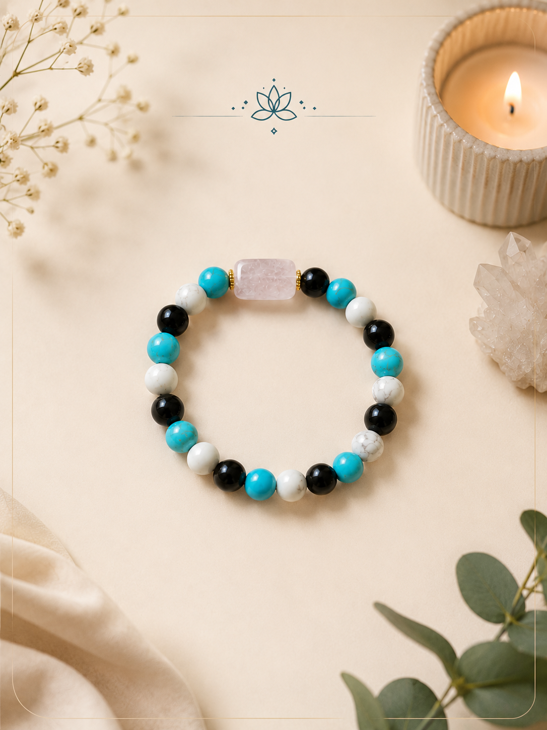 Anxiety Relief Crystal Bracelet for Calmness, Emotional Balance & Positive Energy