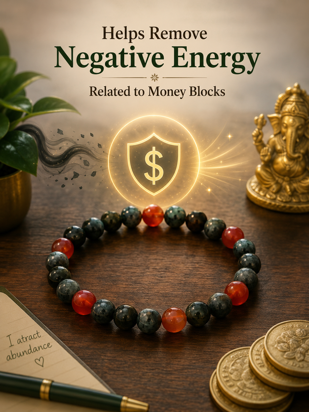 Financial Abundance Bracelet for Wealth, Success & Positive Energy | Manifest Prosperity & Confidence