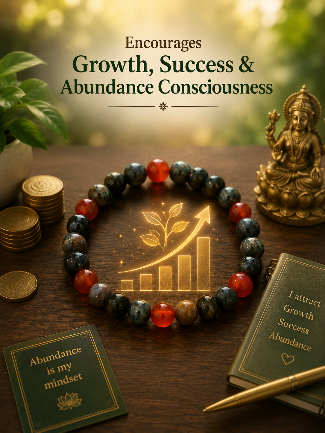 Financial Abundance Bracelet for Wealth, Success & Positive Energy | Manifest Prosperity & Confidence