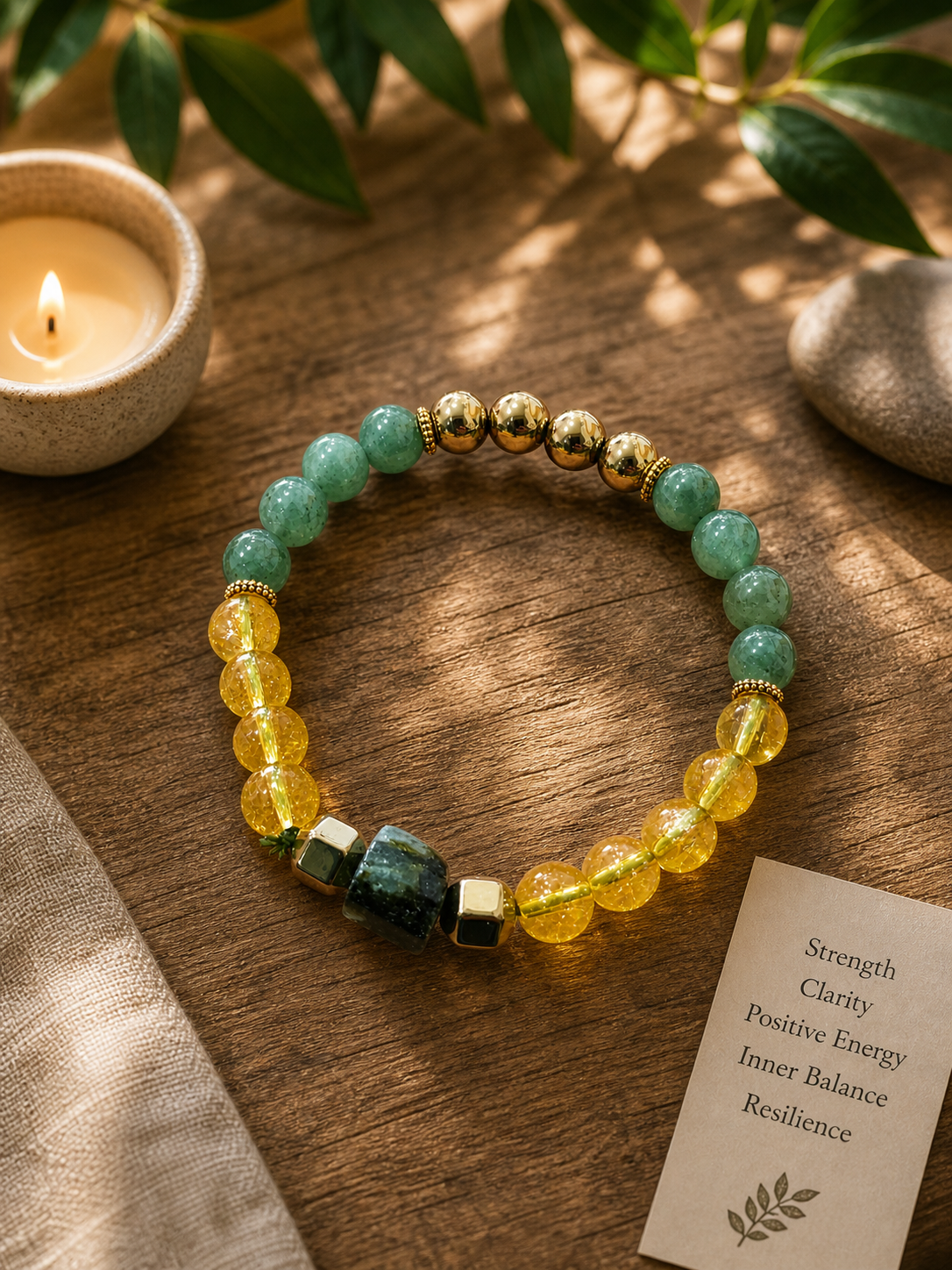Daily Strength Crystal Bracelet Combo | Stress Relief, Focus & Emotional Balance Healing Bracelet