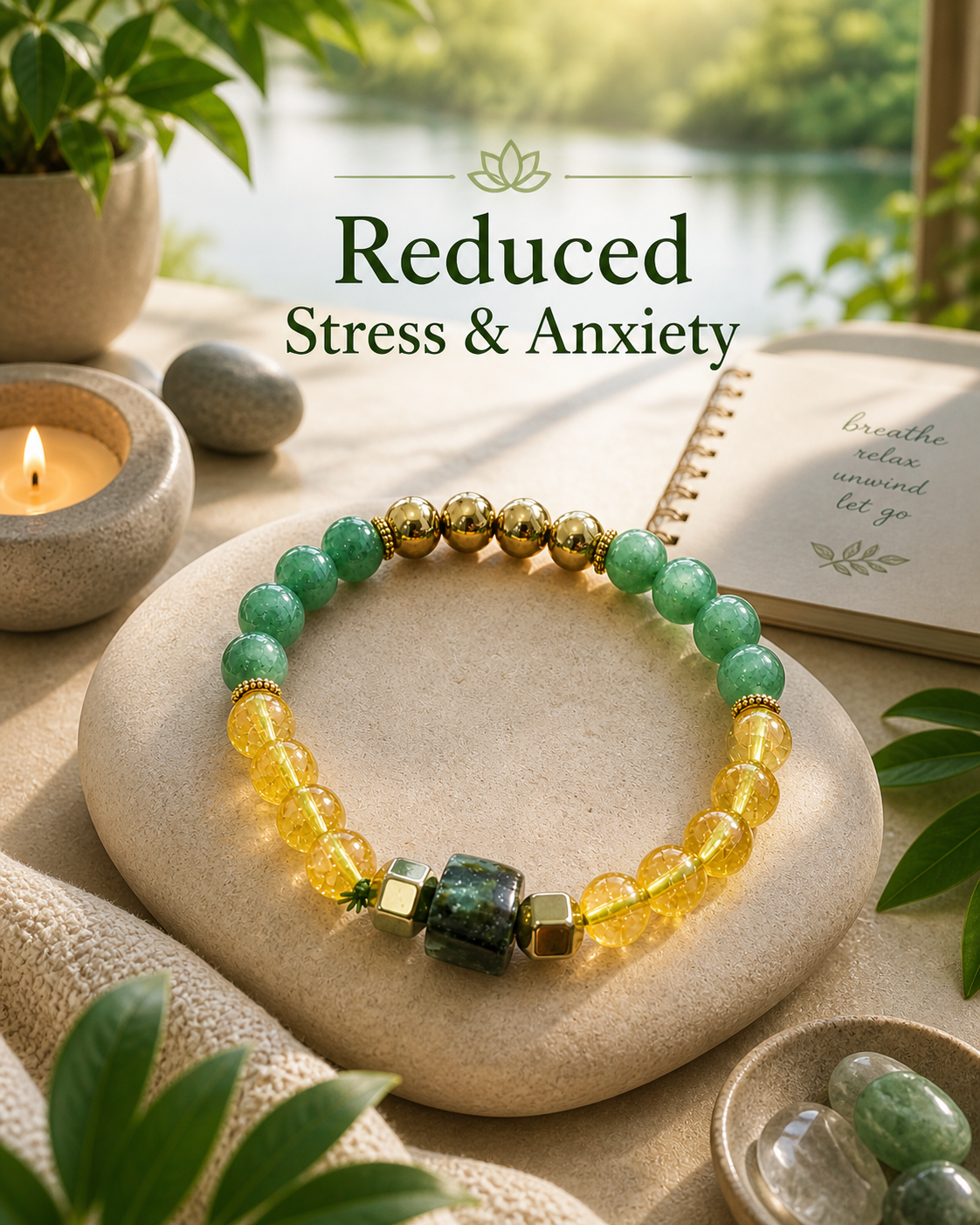 Daily Strength Crystal Bracelet Combo | Stress Relief, Focus & Emotional Balance Healing Bracelet