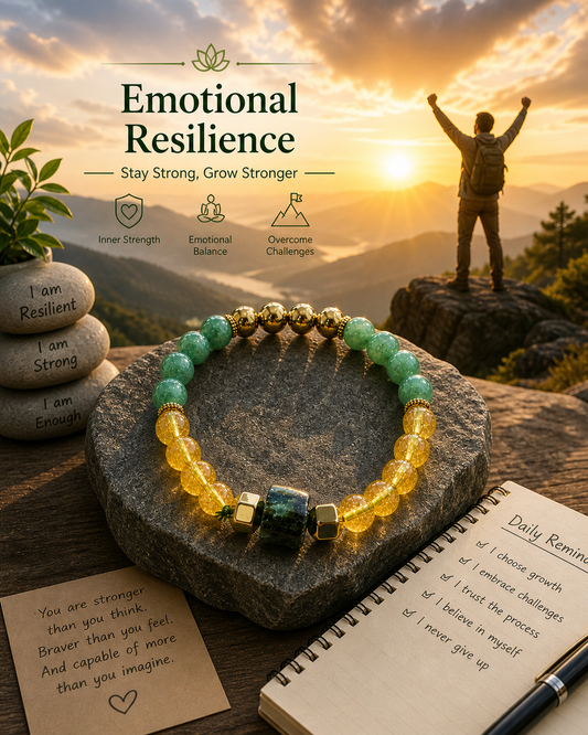 Daily Strength Crystal Bracelet Combo | Stress Relief, Focus & Emotional Balance Healing Bracelet