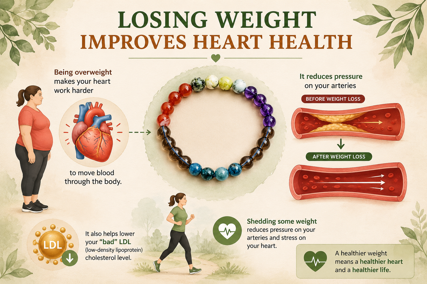 Natural Weight Loss Healing Bracelet for Wellness, Motivation & Healthy Living