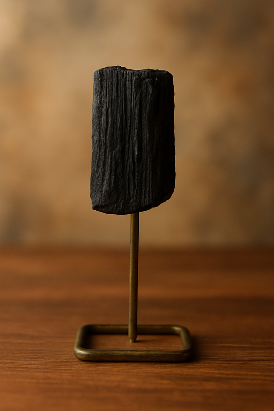 NATURAL RAW BLACK TOURMALINE WITH STAND