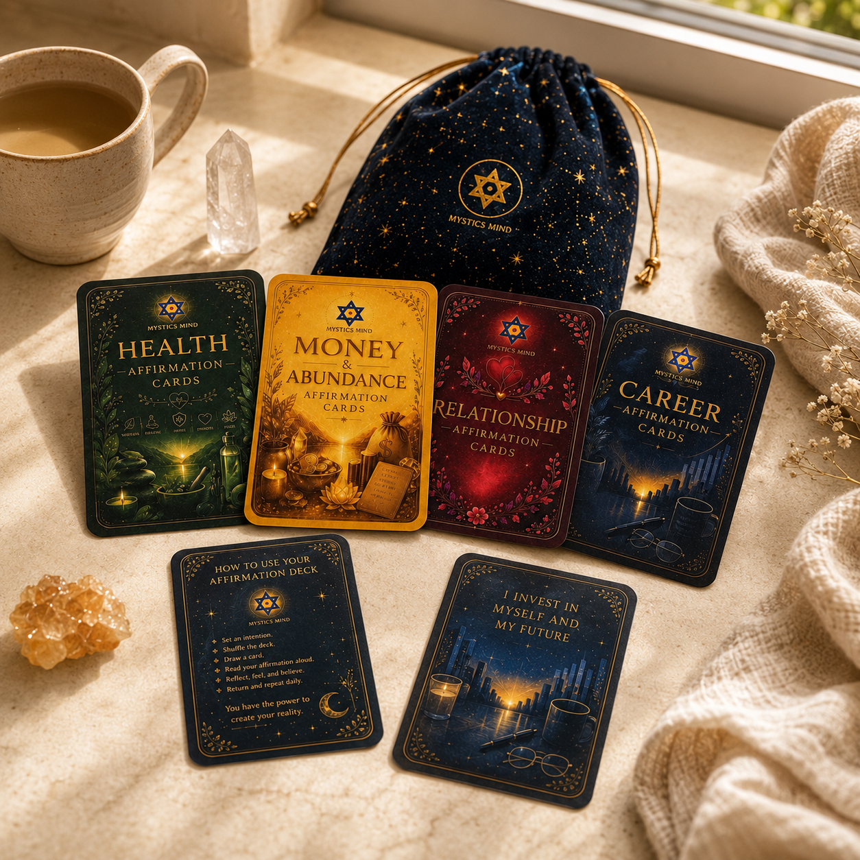 Manifest Your Best Life – Affirmation Cards & Guided Journal Combo