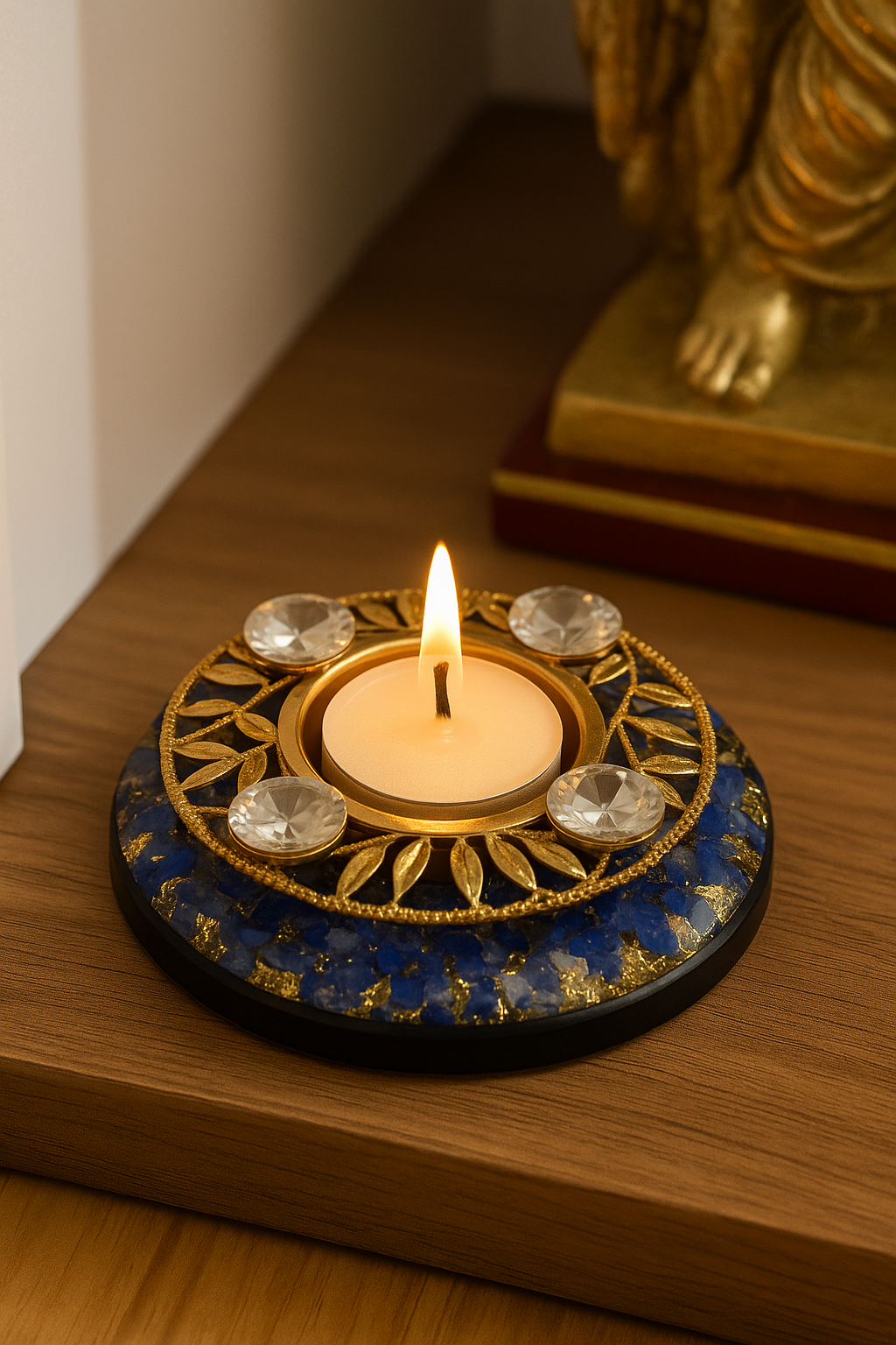 Eternal Blue Flame (lapis lazuli crystal diya)