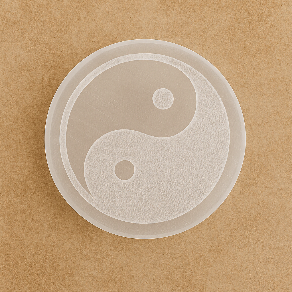 Yin-Yang Selenite Plate | Crystal Charging & Energy Balancing
