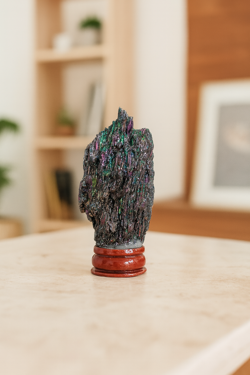 NATURAL CARBORUNDUM ROAK RAINBOW CLUSTER STONE