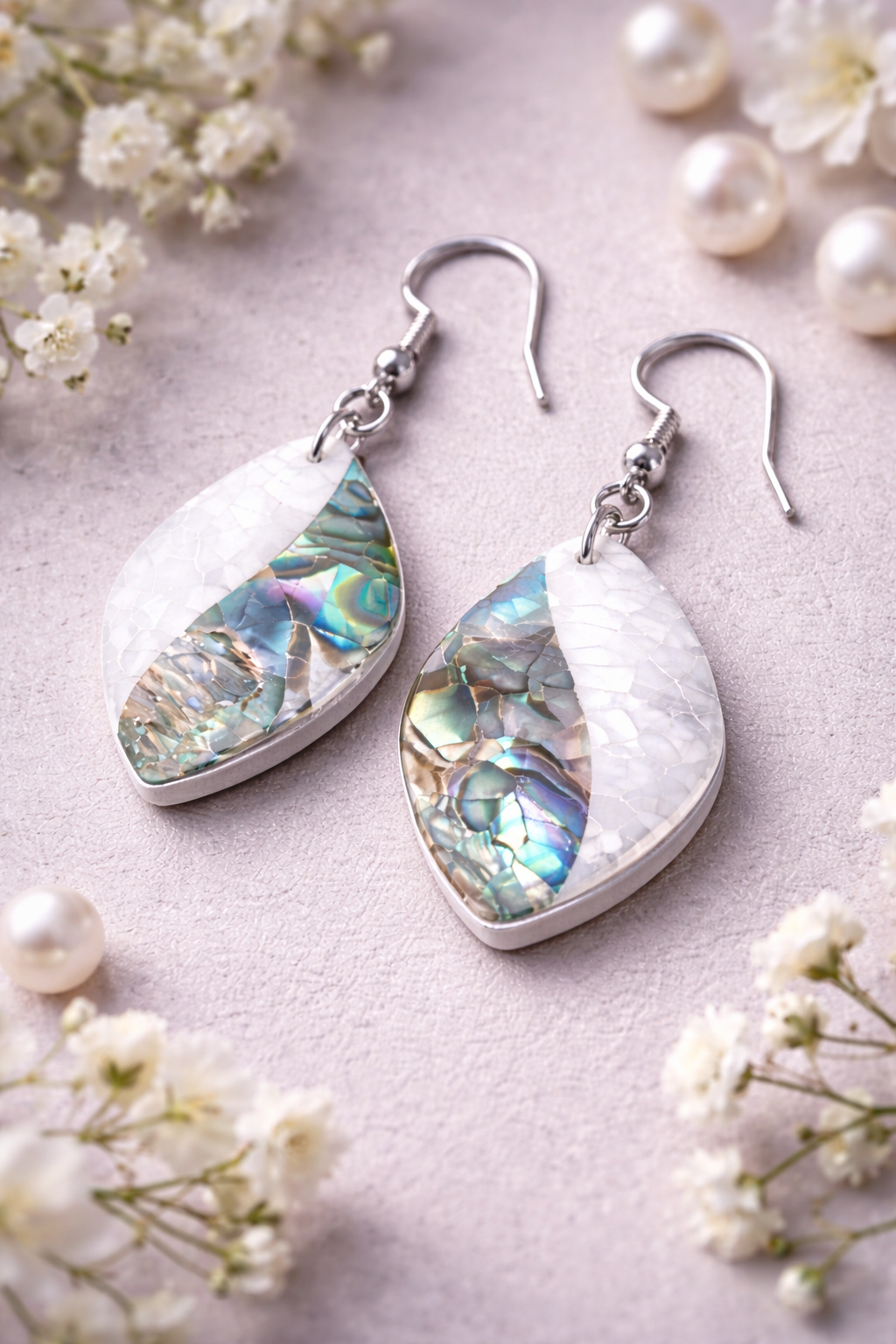 Abalone Shell and  Mother of Pearl Earrings