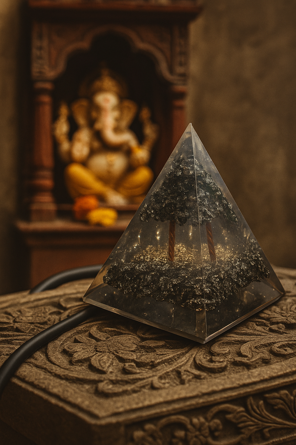 GOLDEN PYRITE PYRAMID