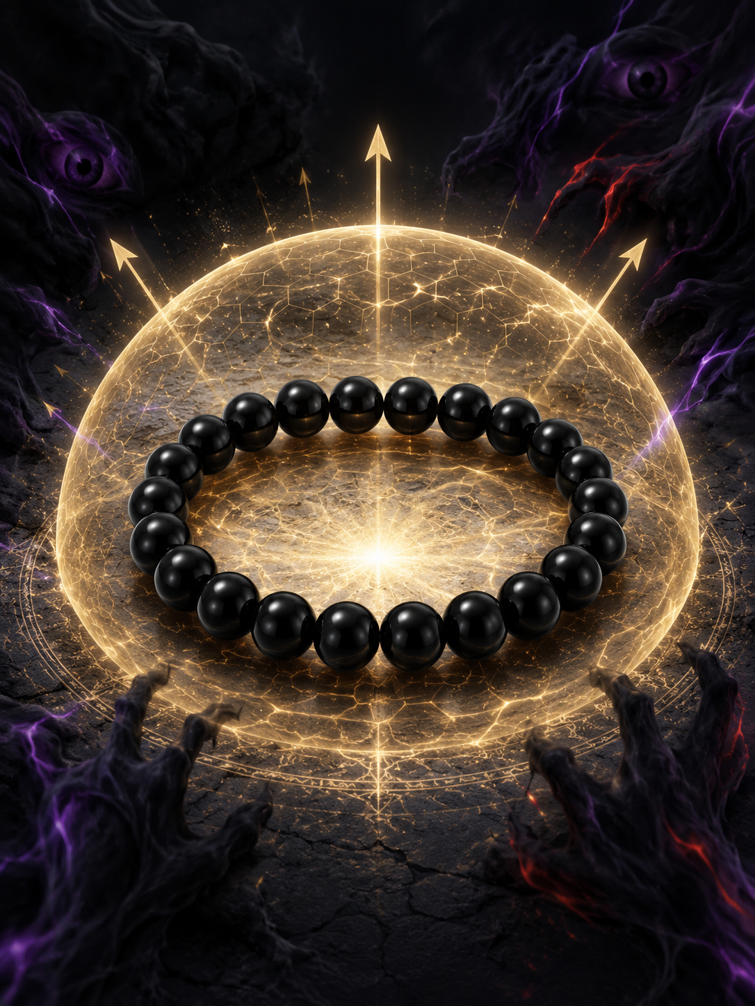 Black Tourmaline Protection Bracelet – Natural Crystal Beads for Energy Shielding, Grounding & EMF Protection