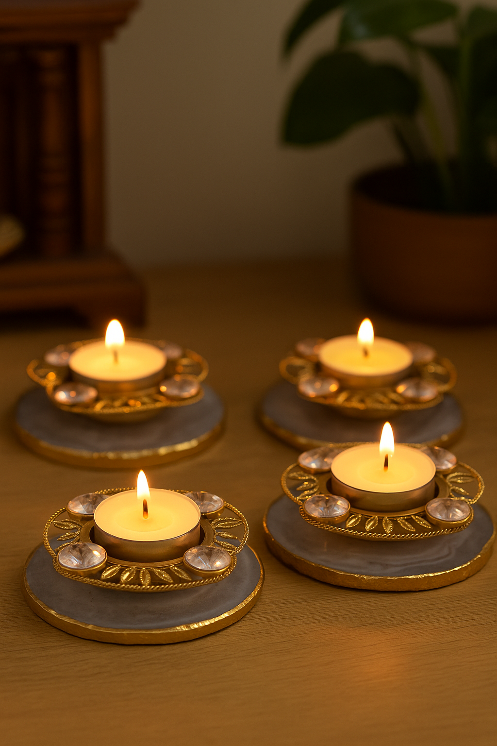 selenite crystal diya
