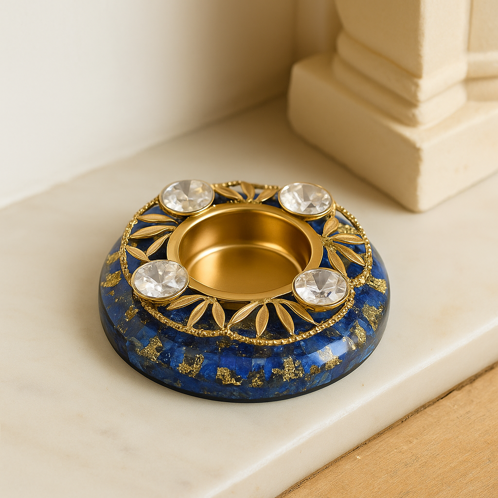 Eternal Blue Flame (lapis lazuli crystal diya)