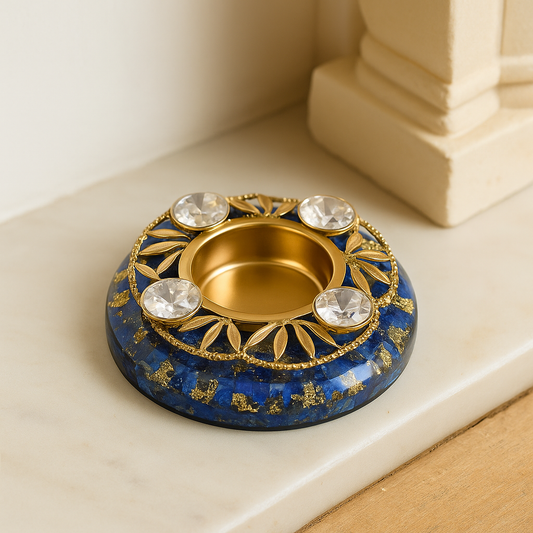 Eternal Blue Flame (lapis lazuli crystal diya)