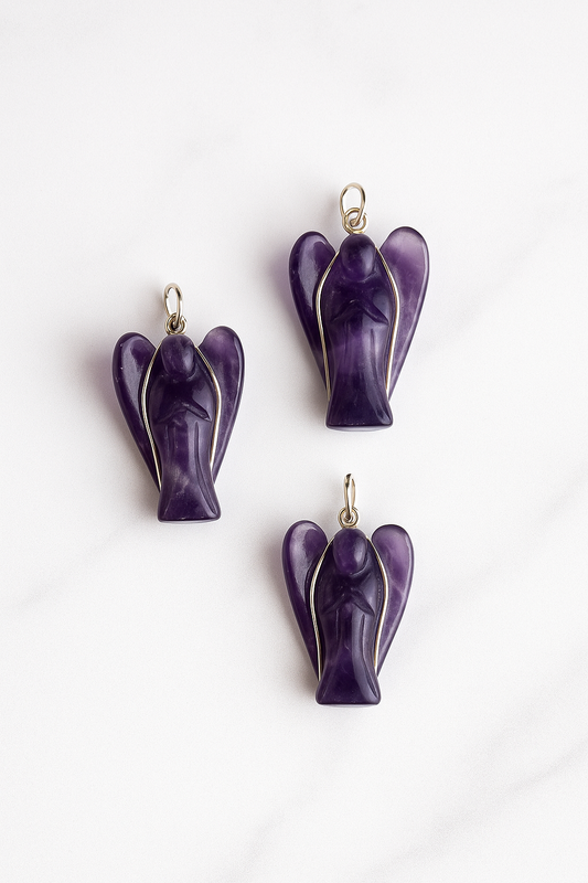 Amethyst angel pendant