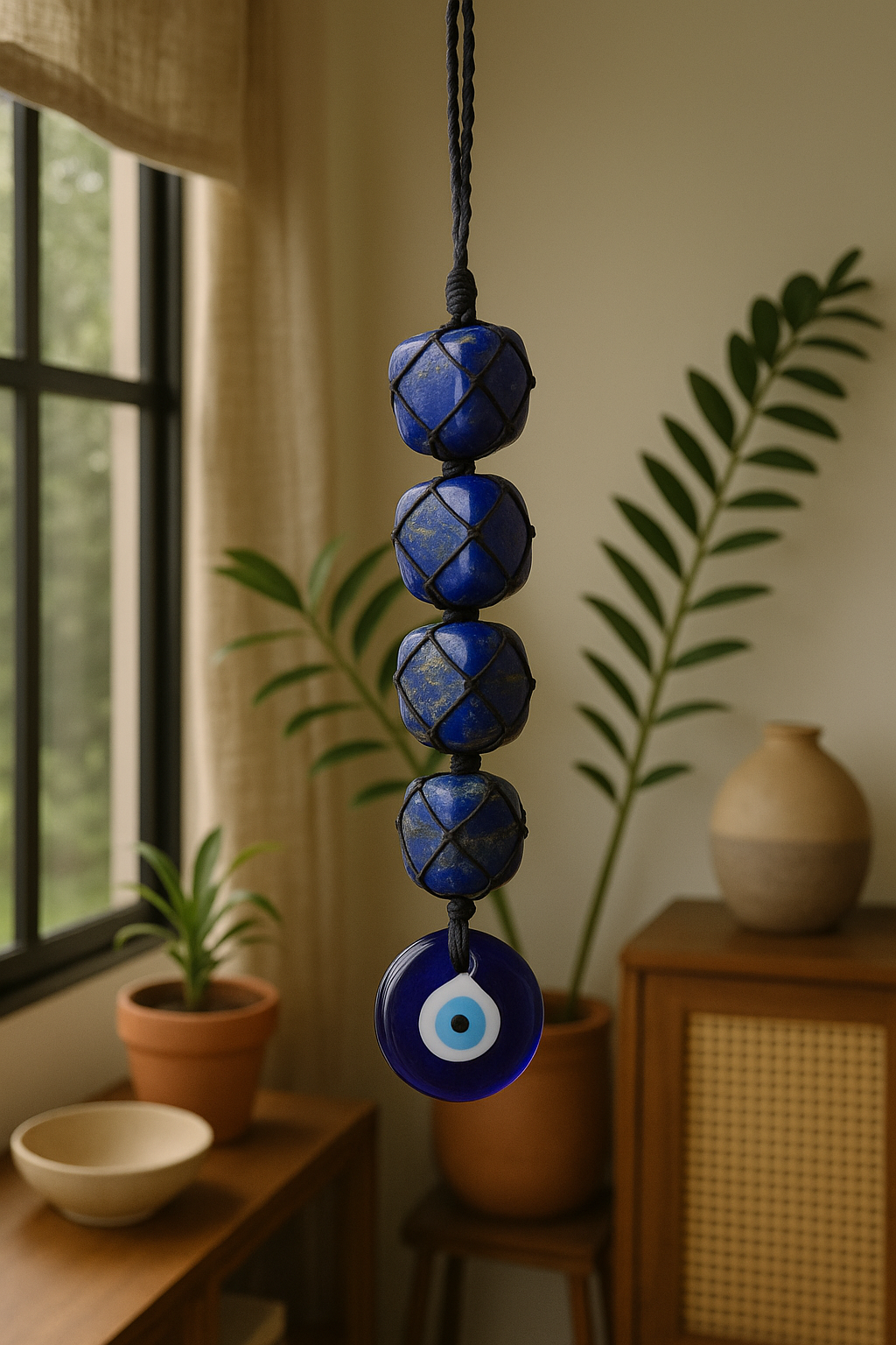 lapis lazuli wall hanging with evil eye