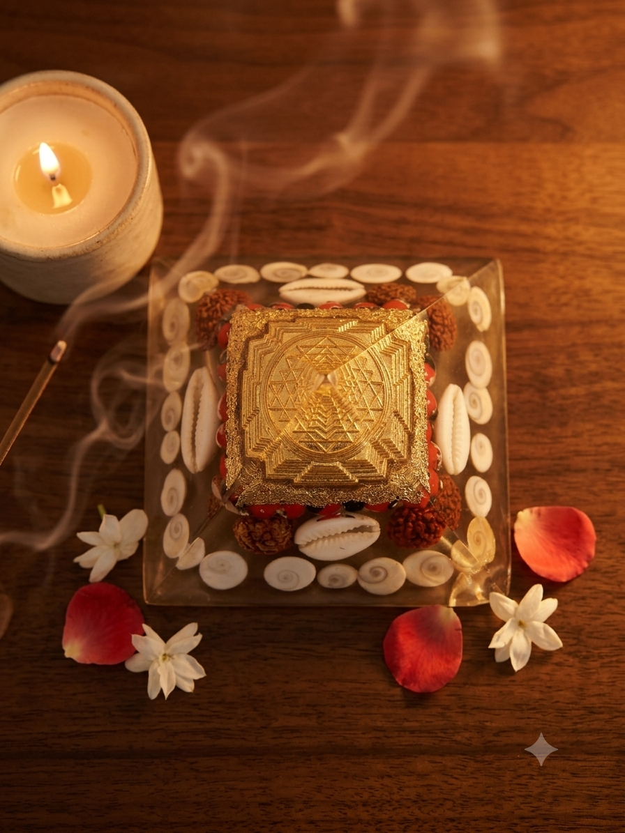 Mahalakshmi Sri Yantra Orgonite Pyramid