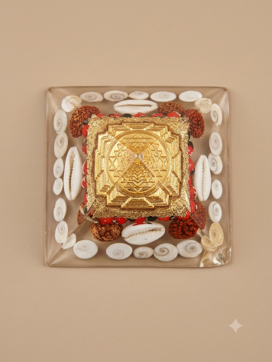 Mahalakshmi Sri Yantra Orgonite Pyramid