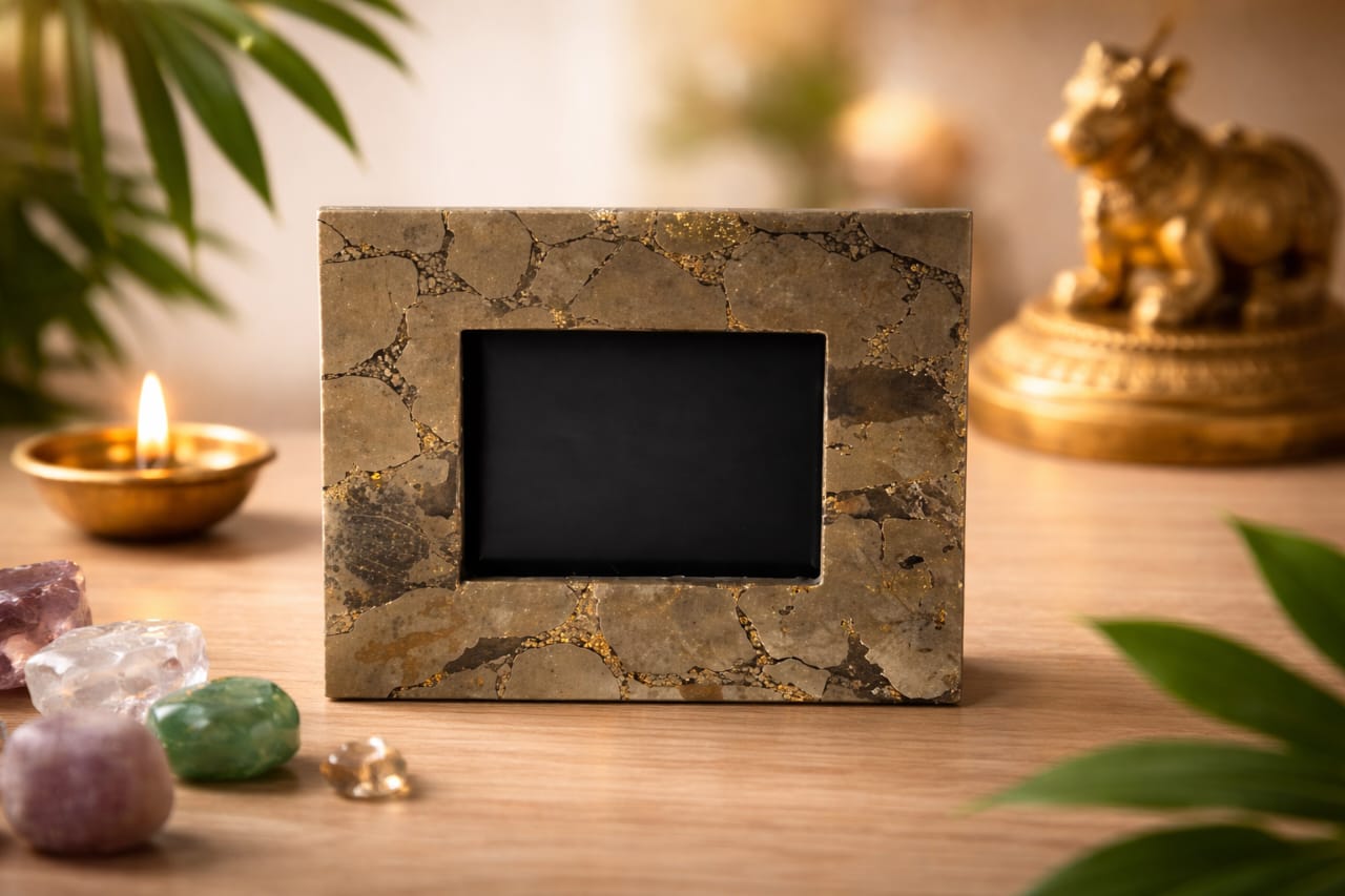 Golden Pyrite Photo Frame