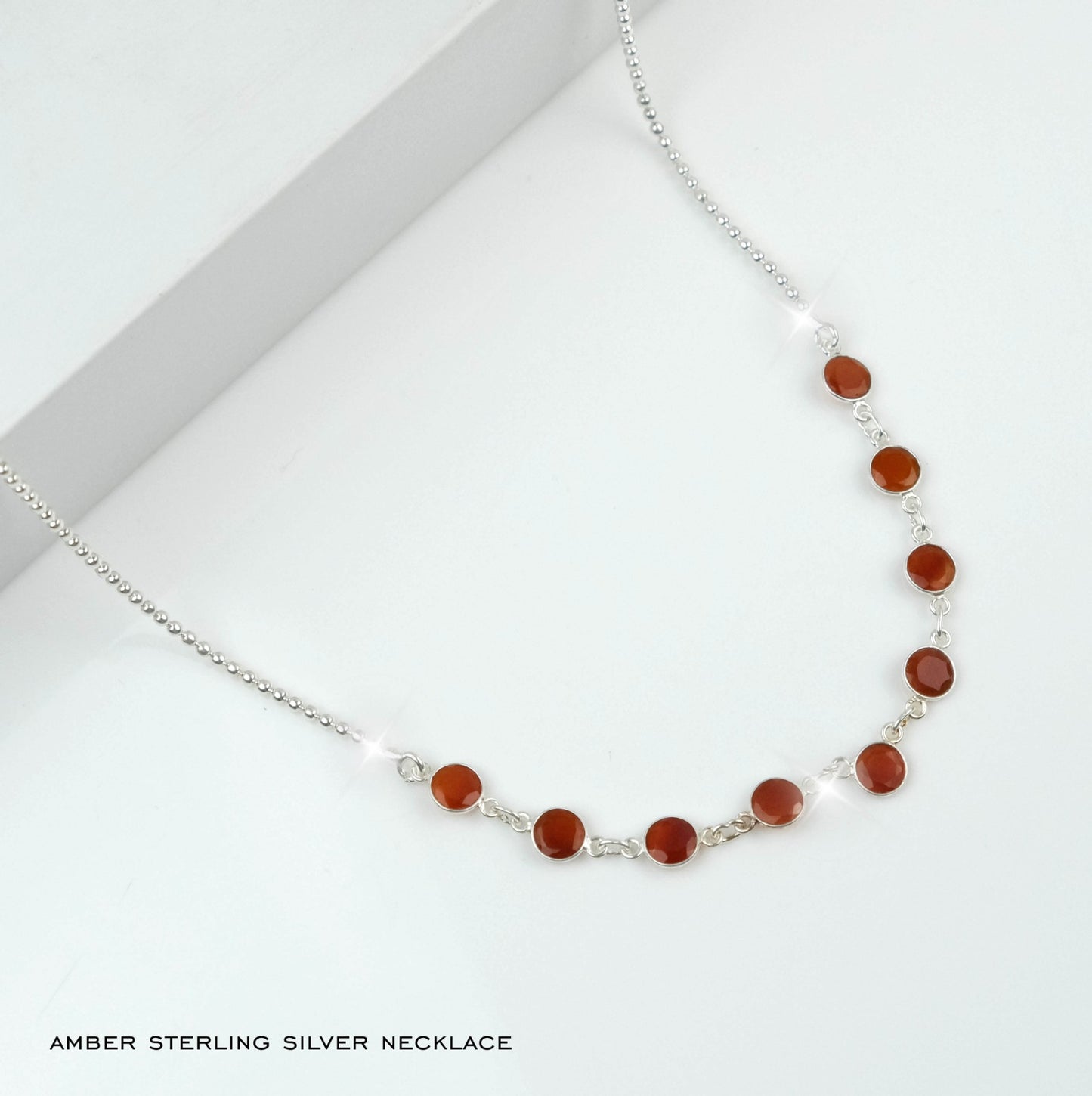 Amber Sterling Silver Necklace |Elegant Healing Jewellery for Women