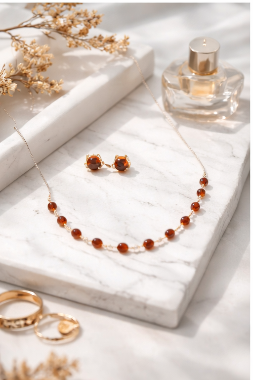 Amber Sterling Silver Necklace |Elegant Healing Jewellery for Women