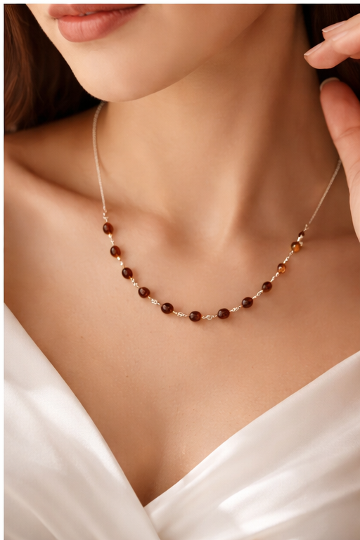 Amber Sterling Silver Necklace |Elegant Healing Jewellery for Women